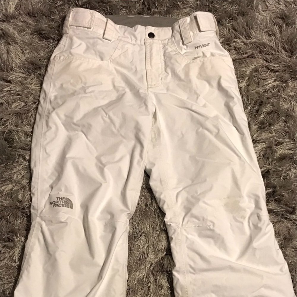 Girl's White North Face Snow pants